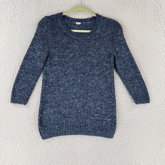 J. Crew Blue Knit Crew Neck Sweater Womens‎ Long Sleeve Pullover Size Small - Picture 1 of 11